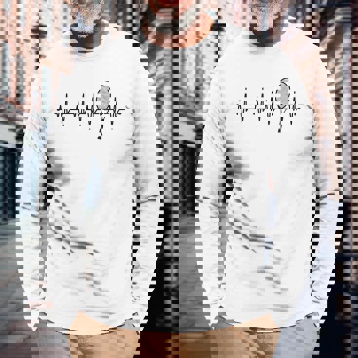 Heartbeat Ecg テニスラック メンズ レディース キッズ 長袖Tシャツ 高齢者への贈り物