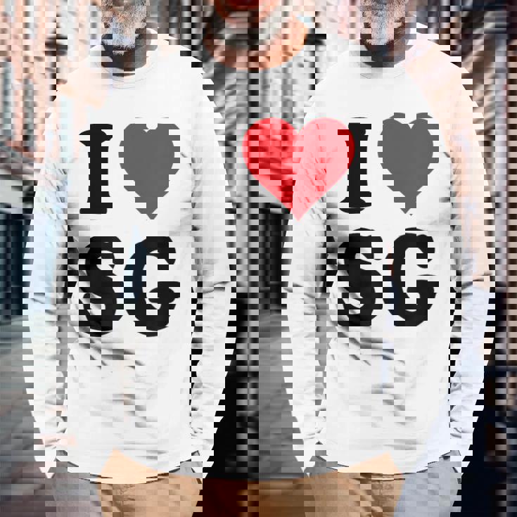 I Heartg イニシャル I LoveG 姓 G 長袖Tシャツ 高齢者への贈り物