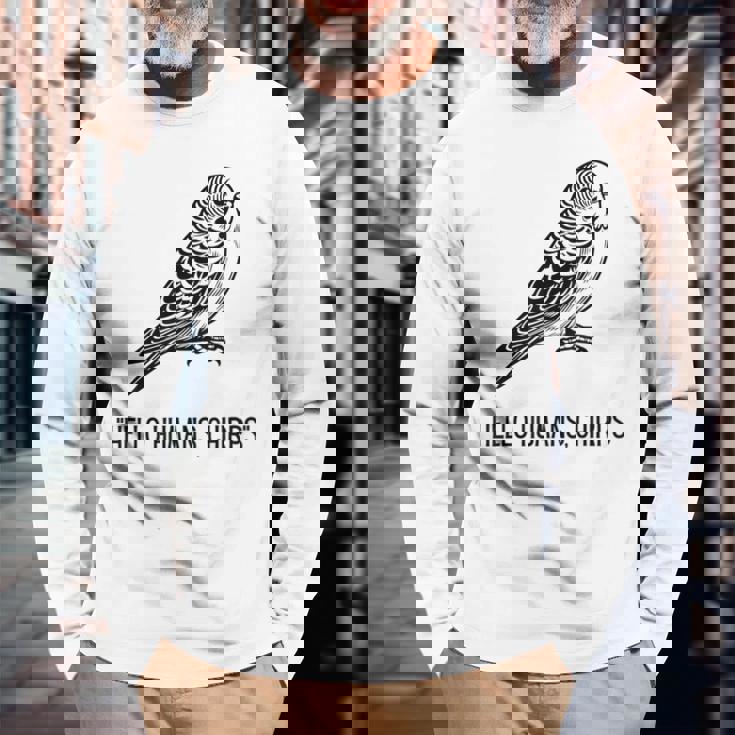 Hello Humans 長袖Tシャツ 高齢者への贈り物