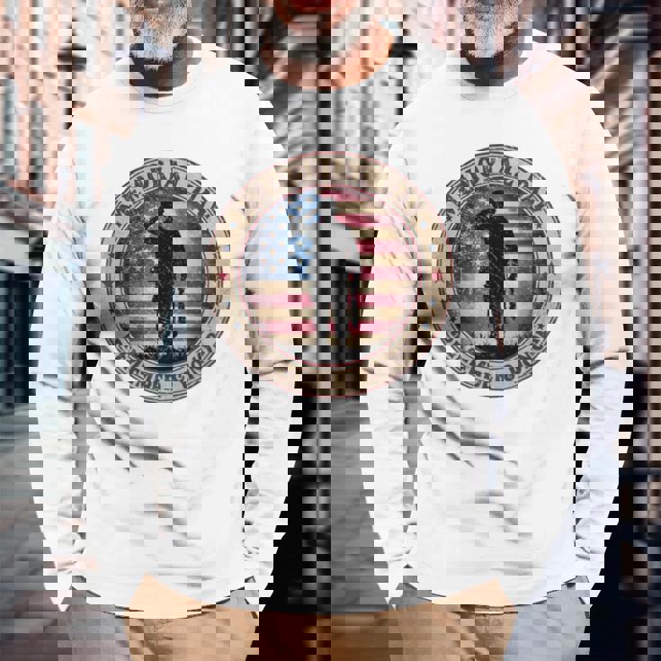 Honor Remember Memorial Day ヴィンテージポピーフラワー 愛国的 長袖tシャツ 長袖Tシャツ 高齢者への贈り物