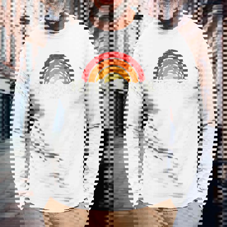 Hyde Park New York Ny ヴィンテージ 70年代 レトロレインボーデザイン 長袖Tシャツ 高齢者への贈り物