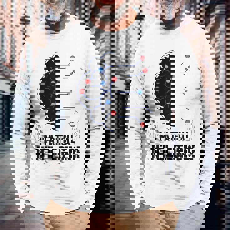 I'm Artificial Intelligence Ai人工知能 長袖Tシャツ 高齢者への贈り物