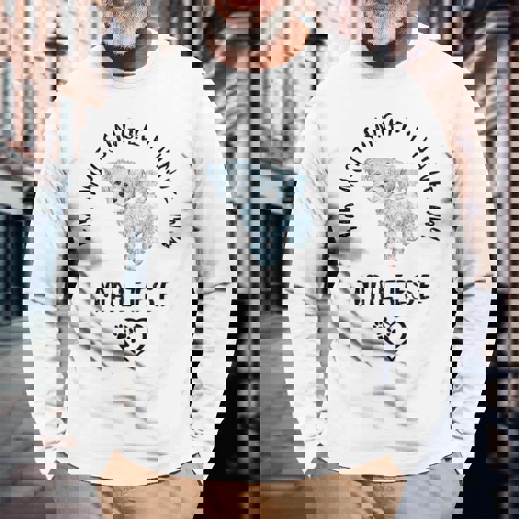 I'm Notingle I Have My Maltesealentines マルチーズ犬 長袖Tシャツ 高齢者への贈り物