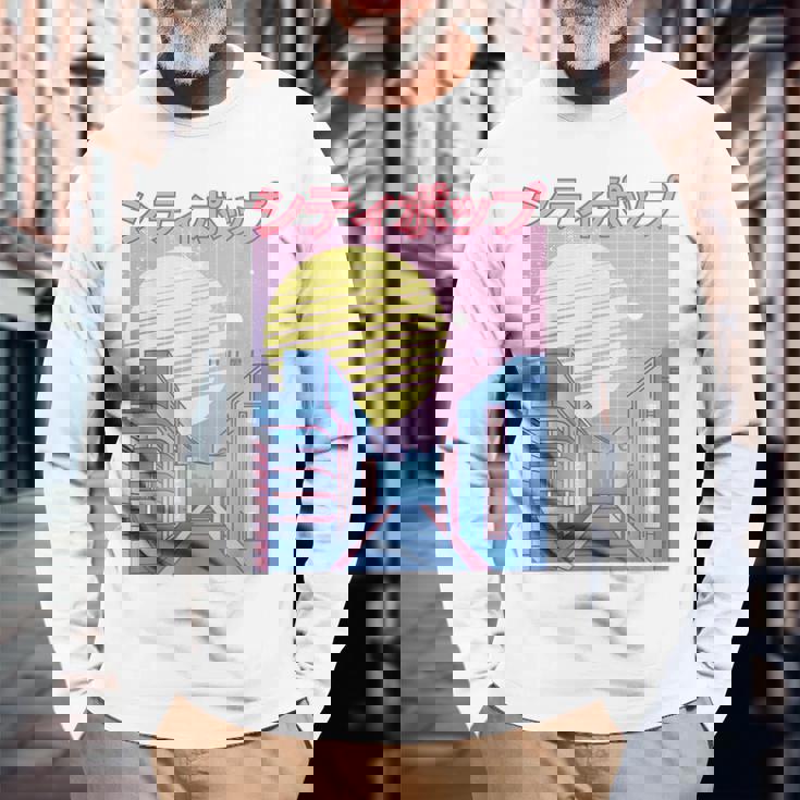 Japan City Pop カワイイ 80年代 日本アニメ 音楽 美学 長袖Tシャツ 高齢者への贈り物