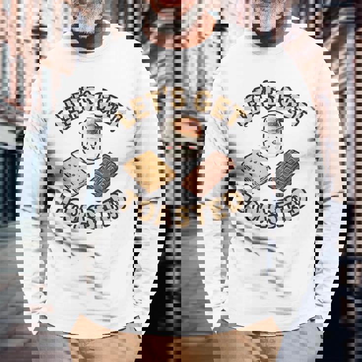 Kawaii'mores Let's Get Toast キュート 面白い キャンプ 駄洒落。 長袖Tシャツ 高齢者への贈り物