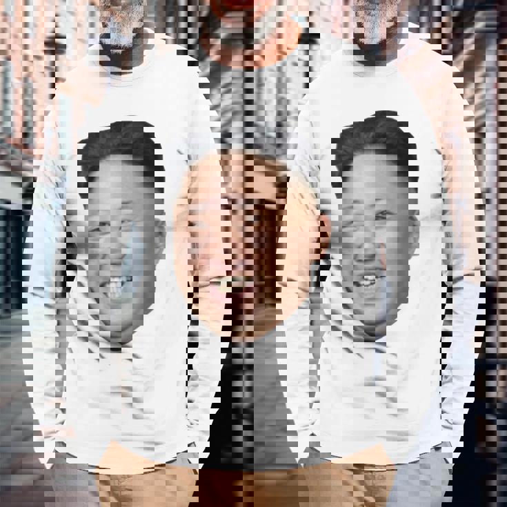 Kim Jong Un Big Face ロケットマン 北朝鮮パロディ 長袖Tシャツ 高齢者への贈り物