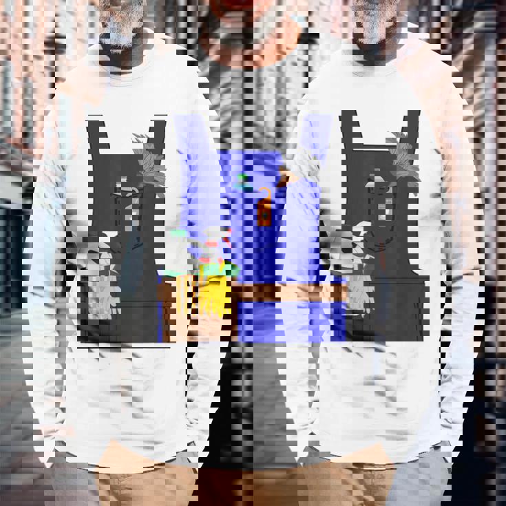 Last Minute Cleaner ハロウィンワーカーズグループコスチューム 長袖Tシャツ 高齢者への贈り物