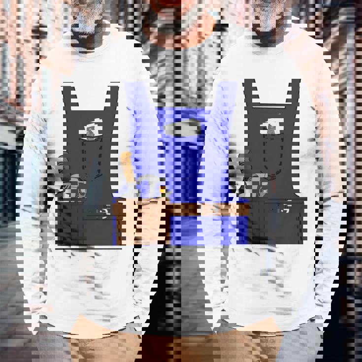 Last Minute Mason ハロウィン 労働者 グループ コスチューム 長袖tシャツ 長袖Tシャツ 高齢者への贈り物