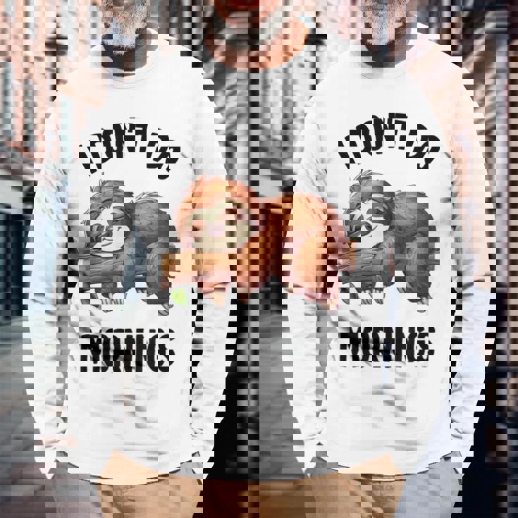 Lazy Nappingloth 怠惰な昼寝ナマケモノ 長袖Tシャツ 高齢者への贈り物