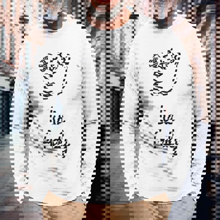 Live Freely 長袖Tシャツ 高齢者への贈り物