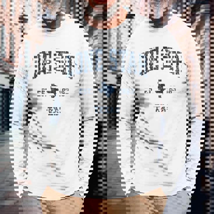 Lonetar Texas Tx ヴィンテージ アスレチック ネイビー スポーツデザイン 長袖Tシャツ 高齢者への贈り物