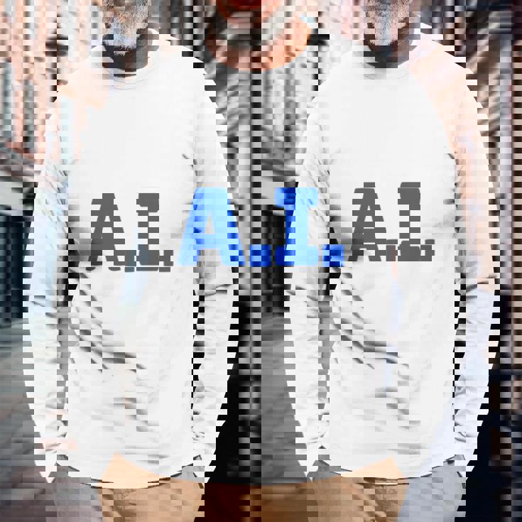 I Love AI 人工知能 長袖tシャツ 長袖Tシャツ 高齢者への贈り物