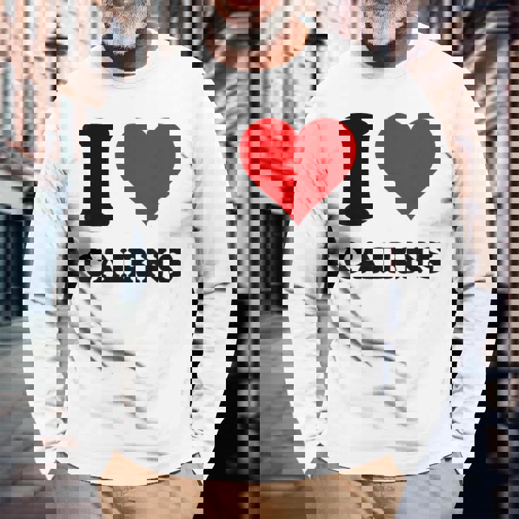 I Love Cairns 長袖Tシャツ 高齢者への贈り物