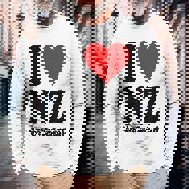 I Love Heart ニュージーランド Nz キウイマオリ文化 長袖Tシャツ 高齢者への贈り物