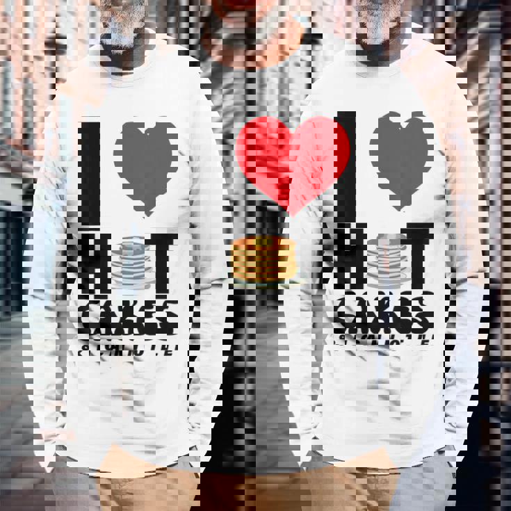 I Love Heart ホットケーキ パンケーキ Flapjacks Can Not Lie Foodie 長袖Tシャツ 高齢者への贈り物