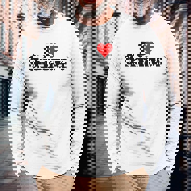 I Love Heart 沖縄ジャパン 長袖Tシャツ 高齢者への贈り物