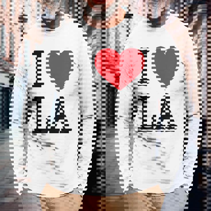 I Love La Top I Heart Los Angeles バケーションギフト 長袖Tシャツ 高齢者への贈り物