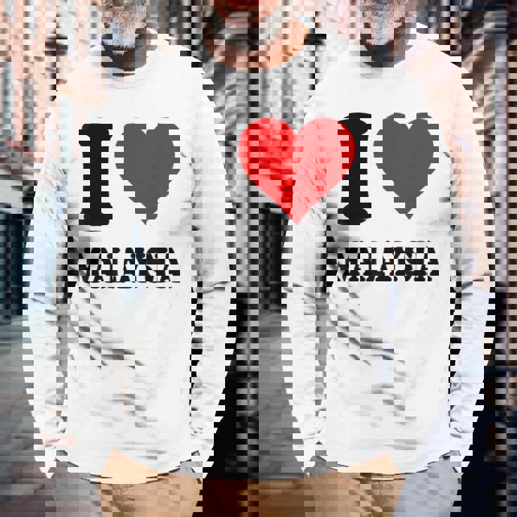 I Love Malaysia 長袖Tシャツ 高齢者への贈り物