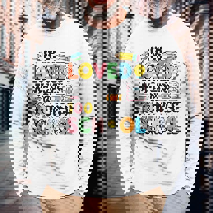 I Love Love My Class For 100 Days Ofchool 100Th 長袖Tシャツ 高齢者への贈り物