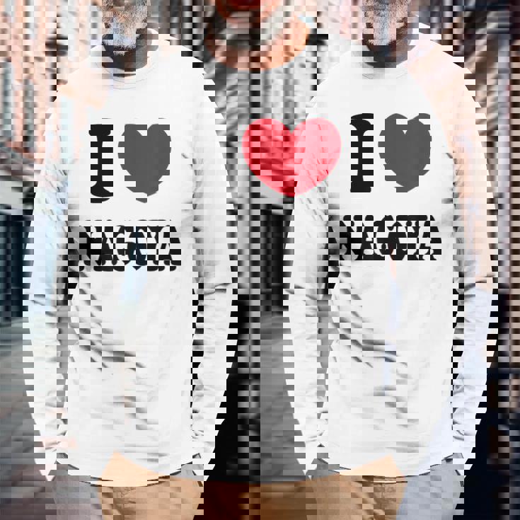 I Love Nagoya 名古屋大好き 長袖Tシャツ 高齢者への贈り物