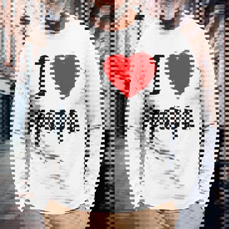 I Love You PapaCool Happy Father's Day Best Daddy 長袖Tシャツ 高齢者への贈り物