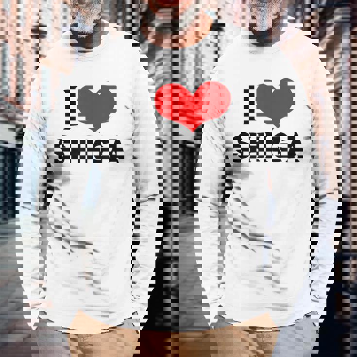 I Lovehiga 愛 ハート 滋賀 滋賀県 日本 お土産 かわいい おしゃれ 長袖Tシャツ 高齢者への贈り物