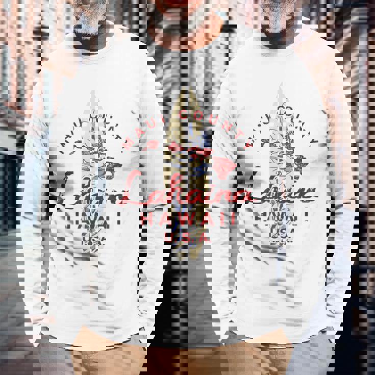 Maui ラハイナ ヴィンテージ ハワイアン諸島 ハワイ 長袖Tシャツ 高齢者への贈り物