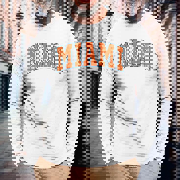 Miami Throwback Classic 長袖tシャツ 長袖Tシャツ 高齢者への贈り物