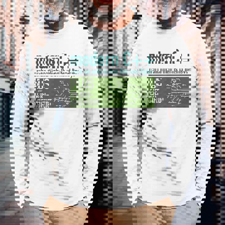 Modern C リッチなナチュラルビットとバイトプログラミング 長袖Tシャツ 高齢者への贈り物