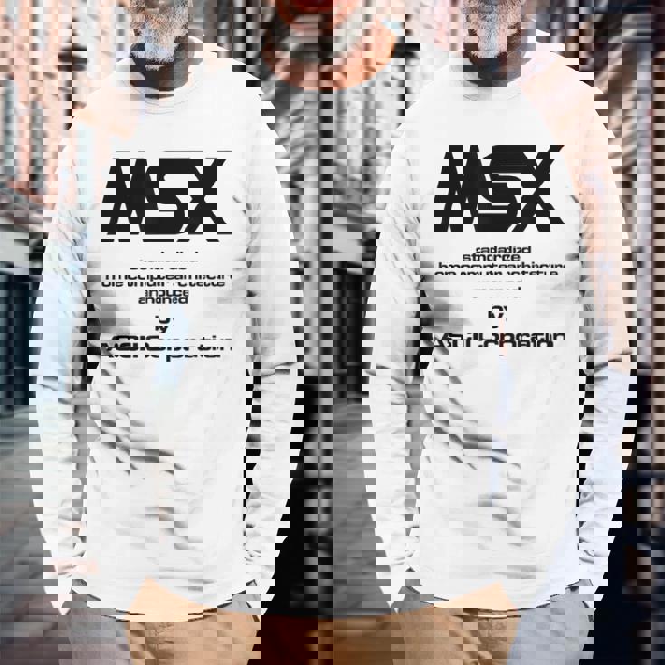 Msx コンピューター 長袖Tシャツ 高齢者への贈り物