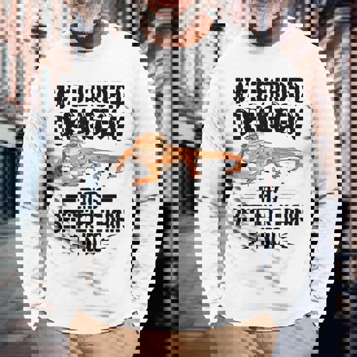 My Bearded Dragon Eats Better Than I Do トカゲ爬虫類 長袖Tシャツ 高齢者への贈り物