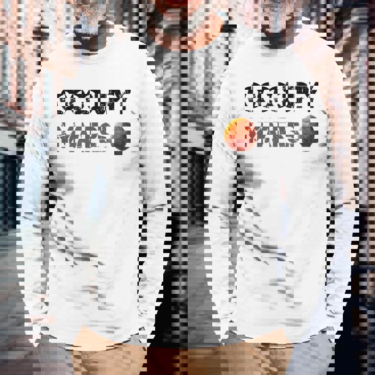 Occupy Mars 公式スペース Nasa 火星ミッション 長袖Tシャツ 高齢者への贈り物