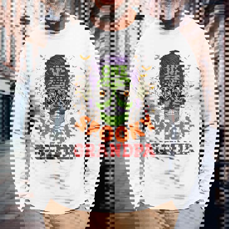 Onepooky Grandpa ハロウィン ホラーマン サングラス ファミリー 長袖tシャツ 長袖Tシャツ 高齢者への贈り物