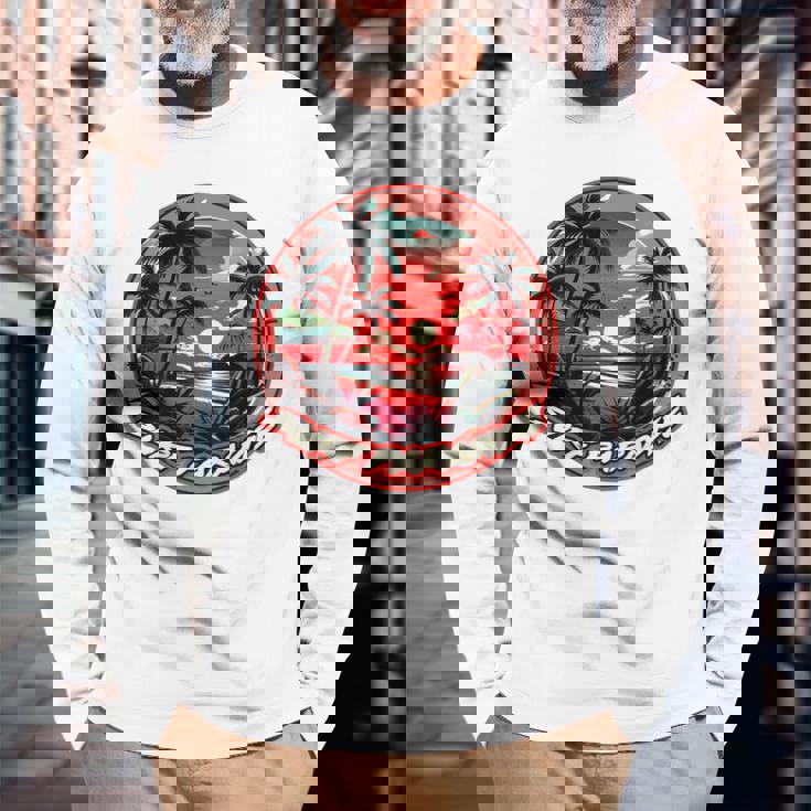 バックプリント Onlyurf Paradise クール サーファー ビーチ オーシャン 長袖Tシャツ 高齢者への贈り物