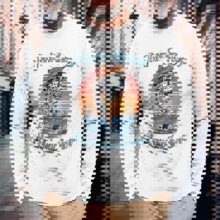 Pinche Gringo フィッシングクルー背面 メンズ、レディース向けアウトフィット 長袖Tシャツ 高齢者への贈り物