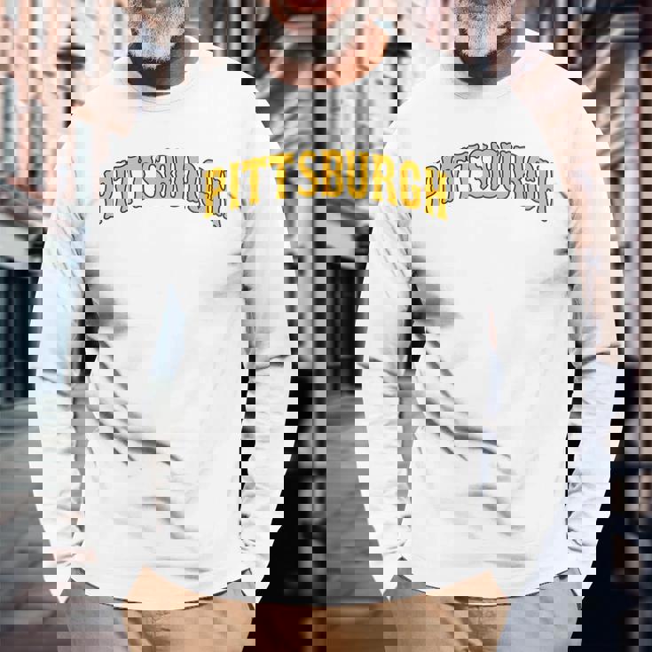 Pittsburgh Throwback Classic 長袖Tシャツ 高齢者への贈り物