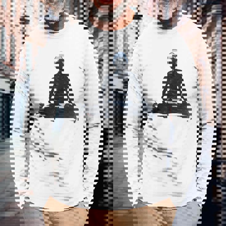 Ramana Maharshi アートワーク 長袖Tシャツ 高齢者への贈り物