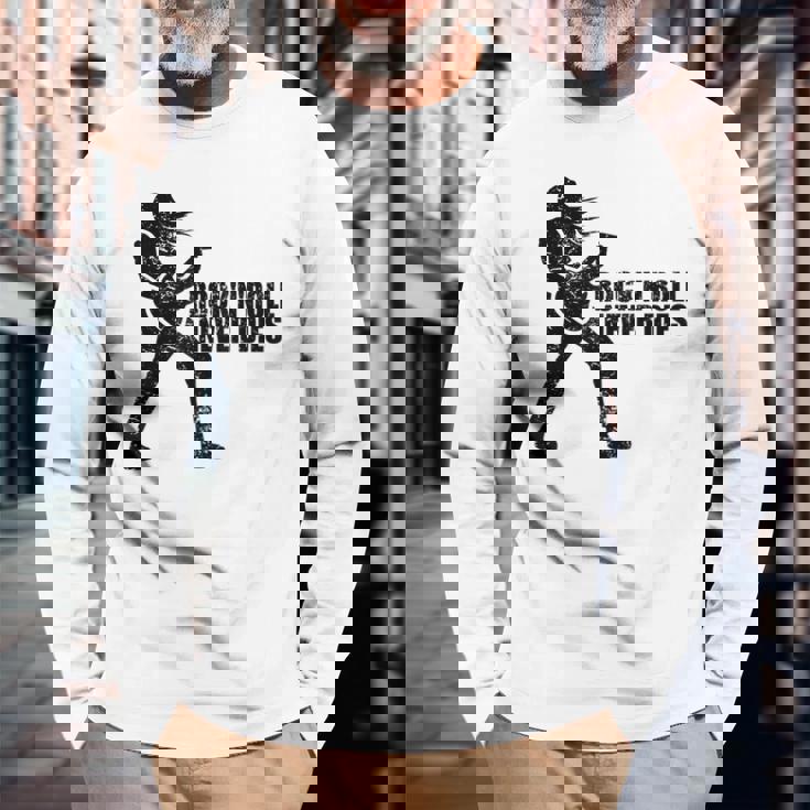 Rock 'N' Roll Never Dies ギタープレーヤー 長袖Tシャツ 高齢者への贈り物