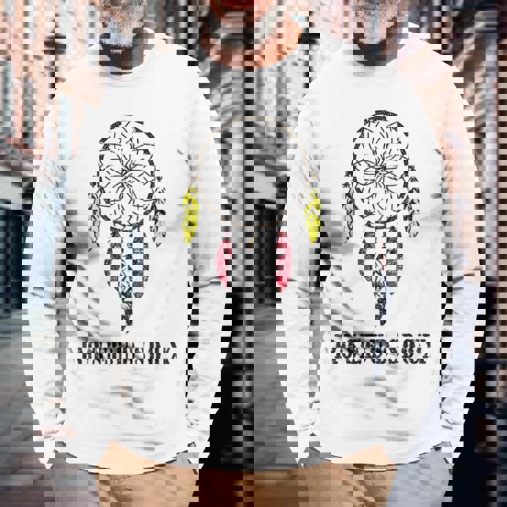 Rosebudioux Tribe Pride ネイティブアメリカン インディアン文化 長袖Tシャツ 高齢者への贈り物