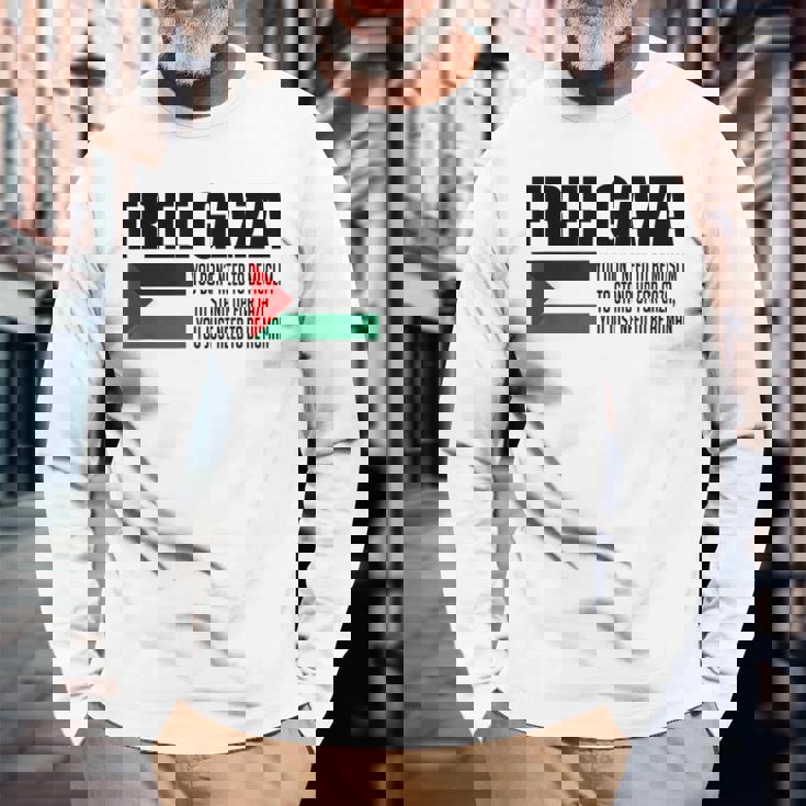 Save Gaza Free Palestine Free Gaza Proud Gaza Palestina 長袖Tシャツ 高齢者への贈り物