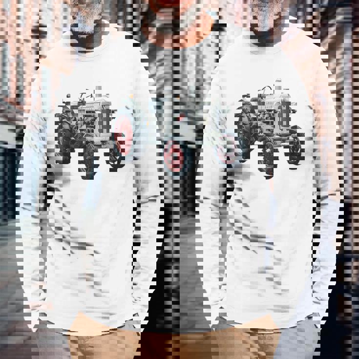 Schueller ヴィンテージ トラクター ドイツ レトロ 長袖Tシャツ 高齢者への贈り物