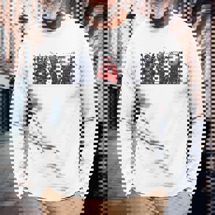 Skibidi トイレスピーカーマン カメラマン トイレ テレビマン 長袖Tシャツ 高齢者への贈り物