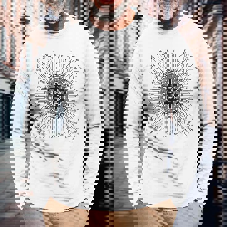 Snirt ビットコイン モチーフ ビットコイン ビットコインカップ 長袖Tシャツ 高齢者への贈り物