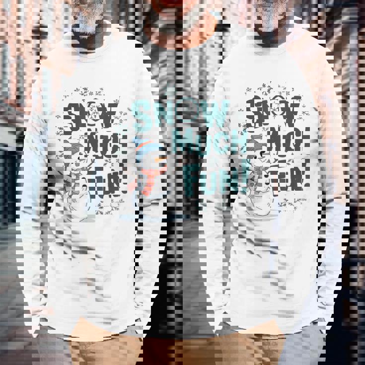 Snow Much Fun 冬 雪だるま おもしろい クリスマス キッズ レディース メンズ 長袖Tシャツ 高齢者への贈り物