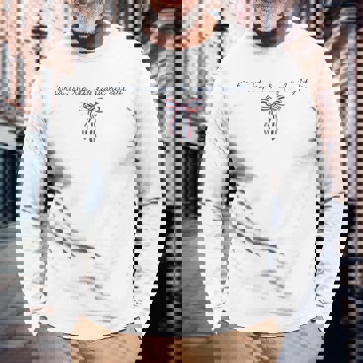 Stars Stripes And Equal Rights Bow Coquette Women's Rights Long Sleeve T-Shirt Gifts for Old Men