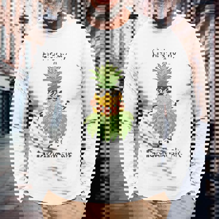 This Is My Hawaiian パイナップル フラダンス ルアウハワイ 長袖Tシャツ 高齢者への贈り物