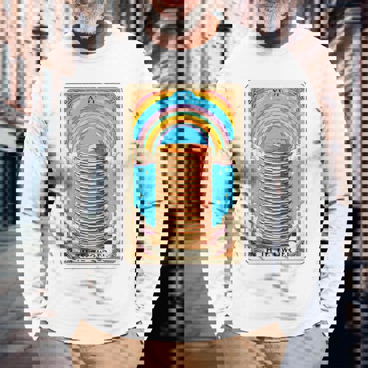 The Tower タロットカード パンケーキタワー 朝食愛好家 長袖tシャツ 長袖Tシャツ 高齢者への贈り物