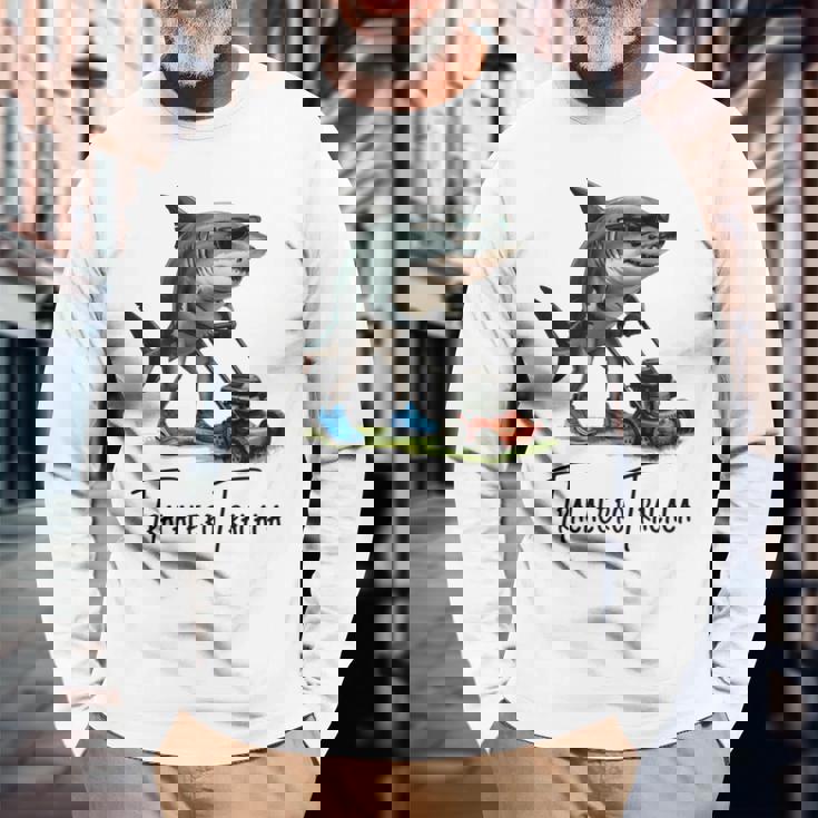 Tralalero Tralala Brain Red hark Meme 長袖tシャツ 長袖Tシャツ 高齢者への贈り物