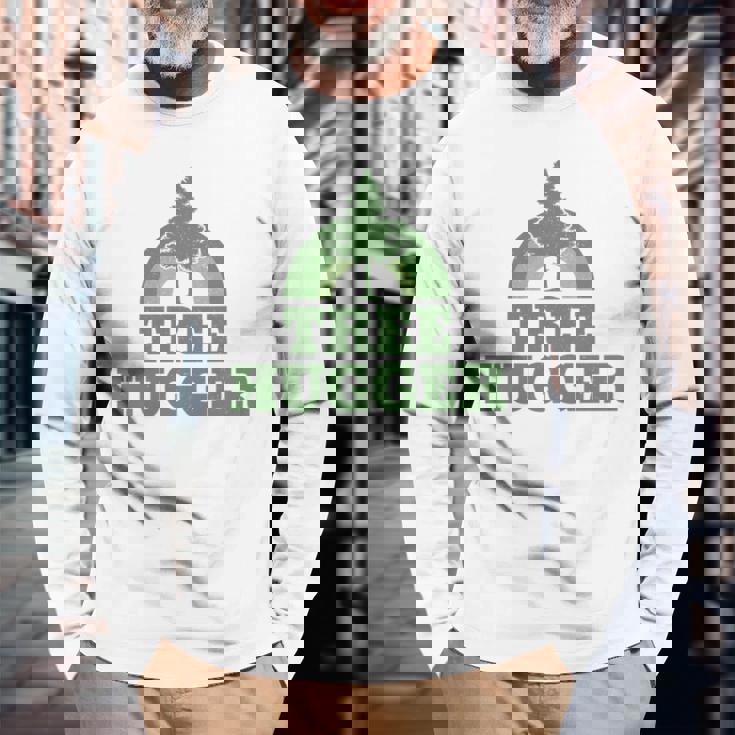 Tree Hugger 環境保護主義者 ヴィンテージ レトロ 自然愛好家 長袖tシャツ 長袖Tシャツ 高齢者への贈り物