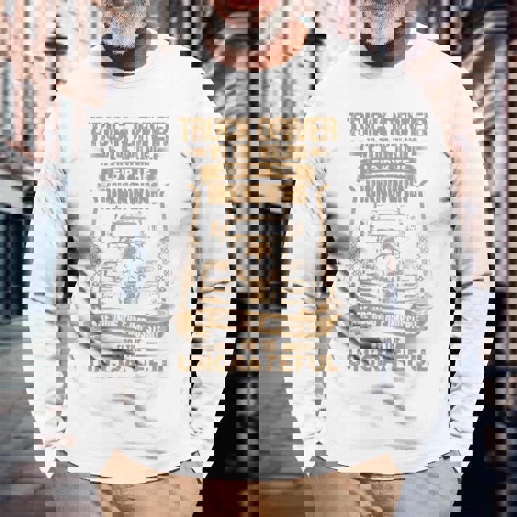 Truck Drivers Fun Truckers トラッキング スカル バックサイド 長袖tシャツ 長袖Tシャツ 高齢者への贈り物
